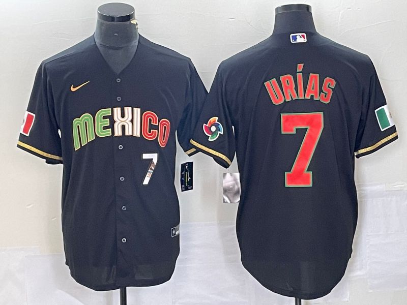 Men 2023 World Cub Mexico #7 Urias Black Nike MLB Jersey style 91843->more jerseys->MLB Jersey